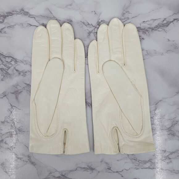 Fownes Vintage White Leather Driving Gloves LIKE NEW No MARKS SIze 8 - Picture 2 of 8